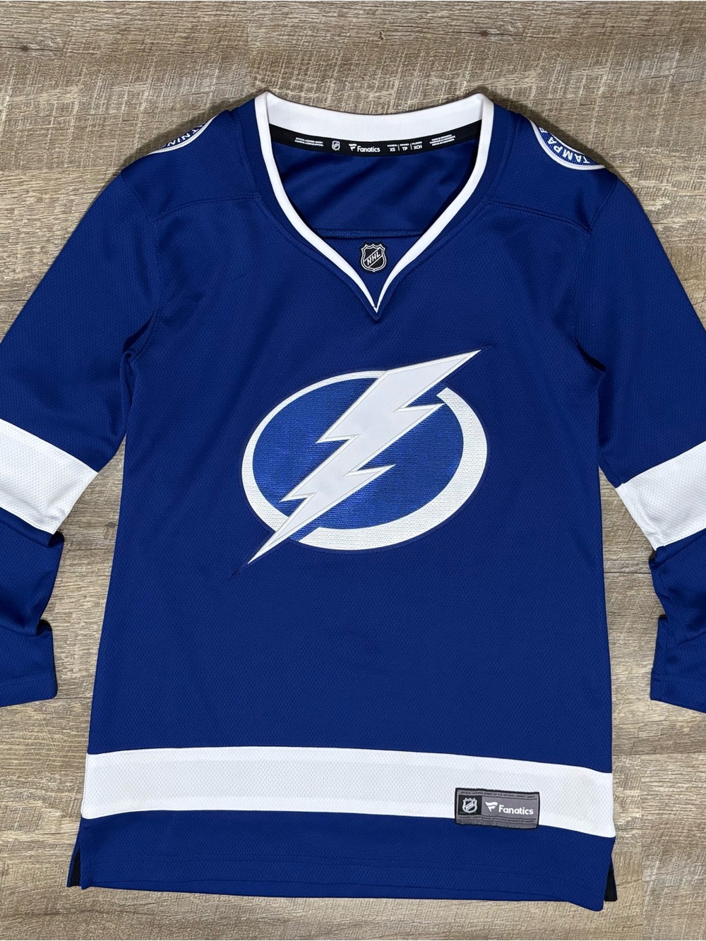 Tampa Bay Lightning FANATICS Jersey Blue Women’s XS Embroidered Blank